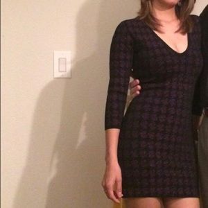 Marciano Metallic long sleeve bandage dress